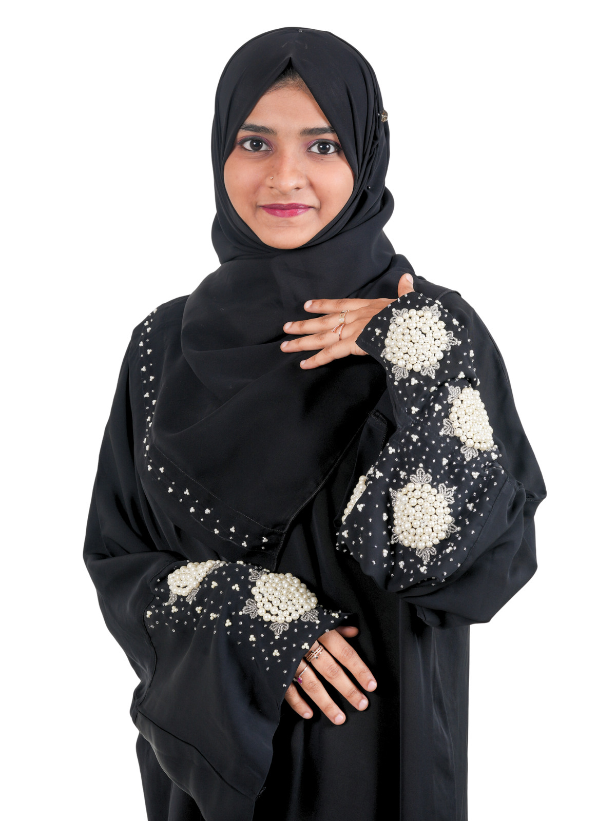 The Pearl Abaya in Classic Black